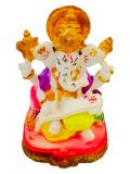 Beautiful n Colorful Fiber Small Ganesh Statue - 4.25" # 22